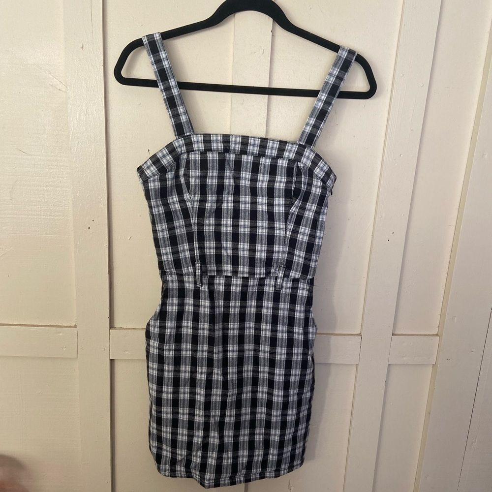 Hollister plaid overall dress size small tall